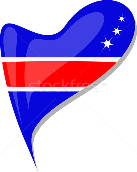 costa rica flag button heart shape. vector Stock photo © fotoscool