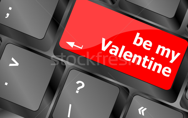 Stock fotó: Számítógép · billentyűzet · kulcs · enyém · Valentin · nap · nő · szeretet