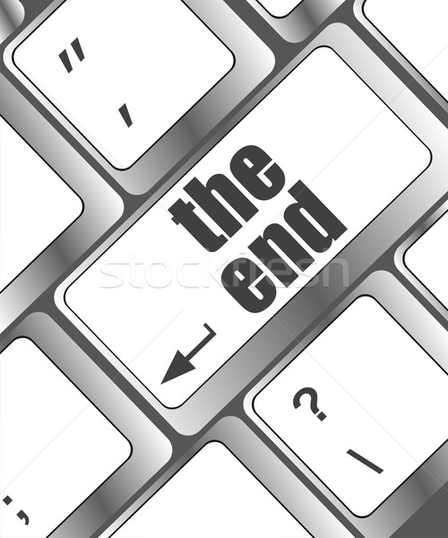 Stock photo: computer keyboard with one key showing the warning words the end