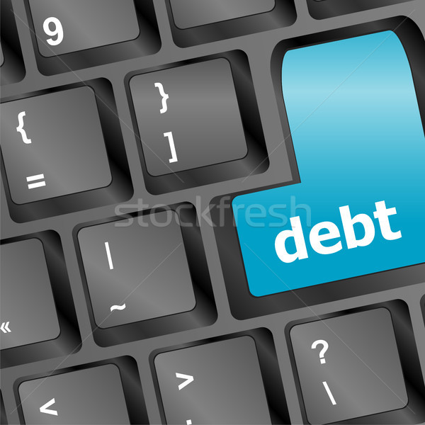 Adósság kulcs hely belépés üzlet technológia Stock fotó © fotoscool
