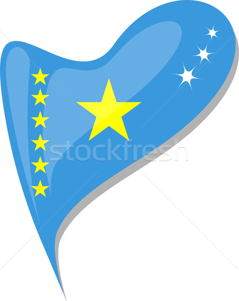 congo in heart. Icon of congo national flag. vector Stock photo © fotoscool