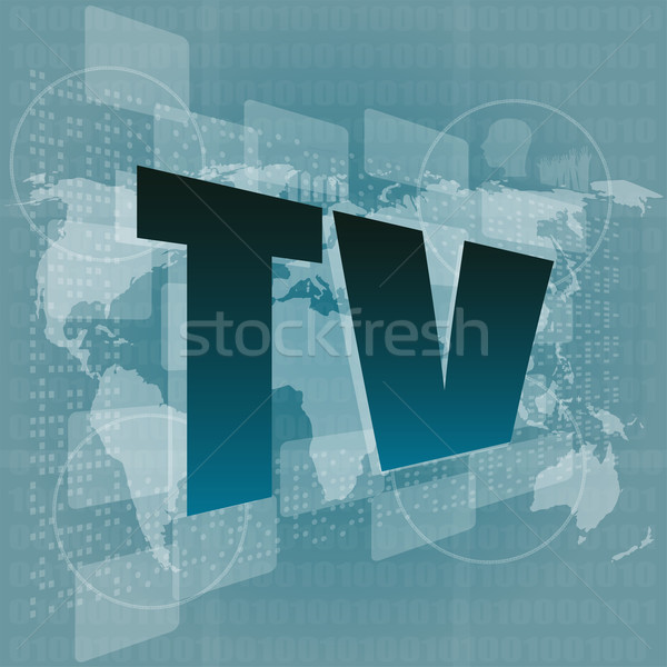 Tv palabra digital Screen mapa del mundo negocios Foto stock © fotoscool