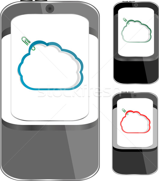 smart phone sets mobile handsets with abstract cloud on screen Stock photo © fotoscool