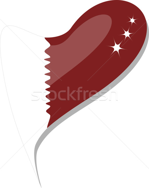 Katar bandera botón forma de corazón vector icono Foto stock © fotoscool