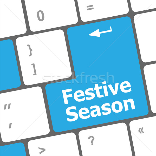 festive season button on modern internet computer keyboard key Stock photo © fotoscool
