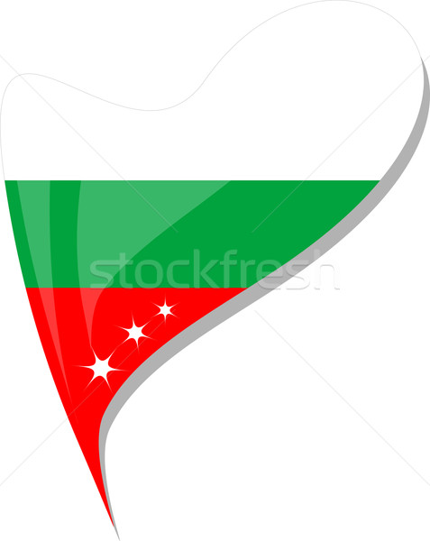 Stock photo: bulgaria in heart. Icon of bulgaria national flag. vector