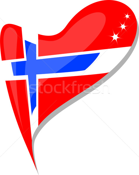 norway in heart. Icon of norway national flag. vector Stock photo © fotoscool