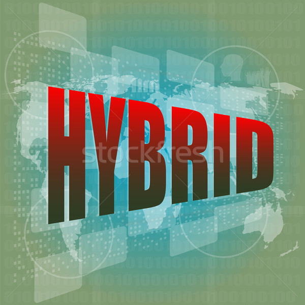 The word hybrid on digital screen, business concept Stock photo © fotoscool