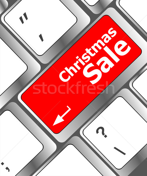 christmas sale on computer keyboard key button Stock photo © fotoscool