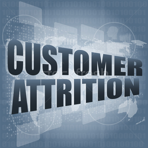 customer attrition words on digital screen with world map Stock photo © fotoscool
