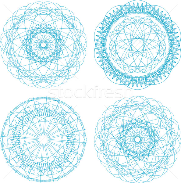 Set of four guilloche rosette Stock photo © fotoscool