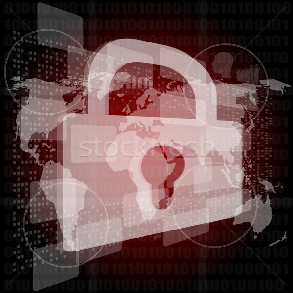 Security concept: Lock on digital screen, contrast Stock photo © fotoscool