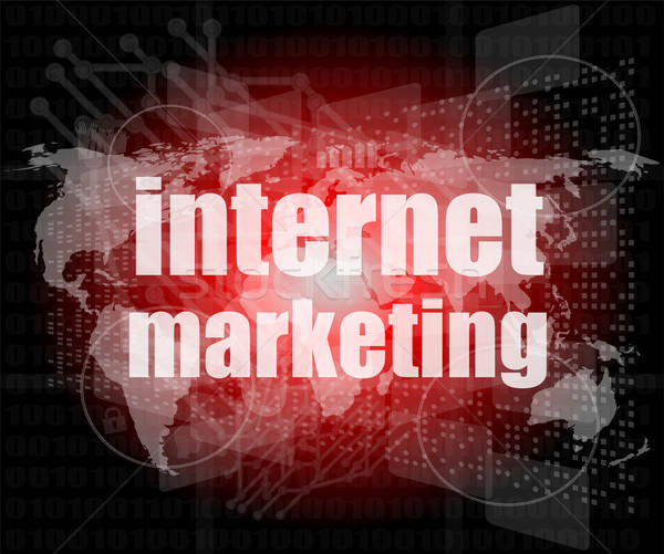 Internet marketing digitális érintőképernyő interfész üzlet nő Stock fotó © fotoscool