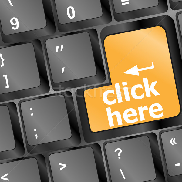 Keyboard with click here button, internet concept Stock photo © fotoscool