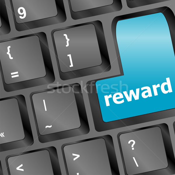 Recompensar azul chave negócio laptop Foto stock © fotoscool