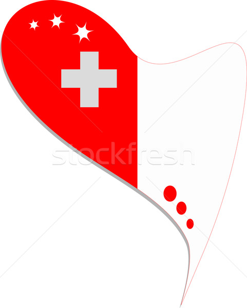 malta in heart. Icon of malta national flag. vector Stock photo © fotoscool