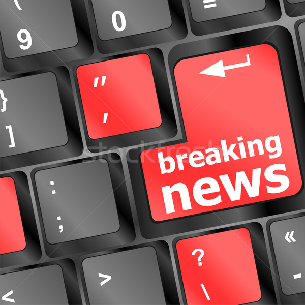 Button with breaking news text and letter symbols on the keyboard Stock photo © fotoscool
