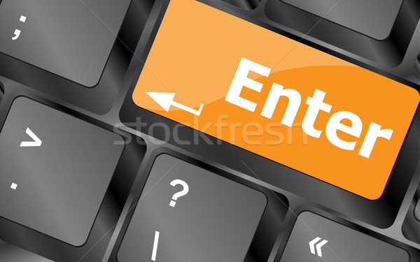 Stock photo: message on keyboard enter key, for online support concepts., vector illustration