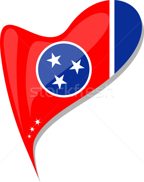 Stock photo: tennessee flag button heart shape. vector