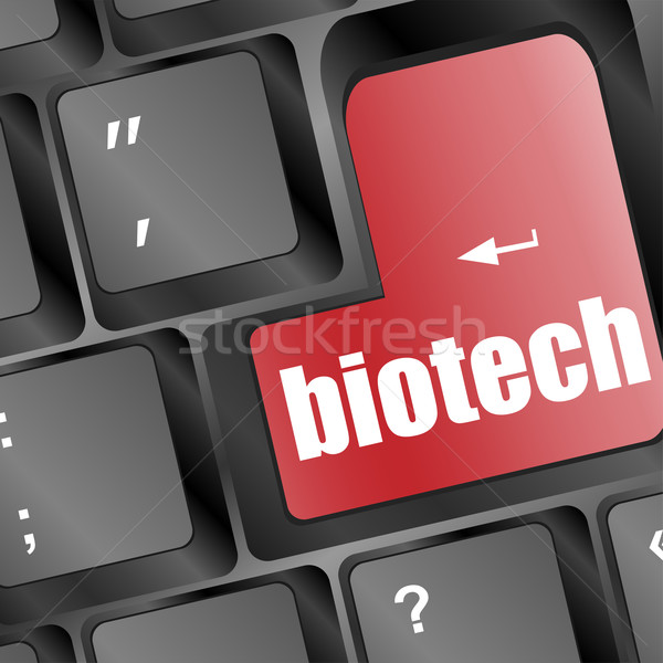 Biotech mesaj cheie tastatură afaceri Imagine de stoc © fotoscool