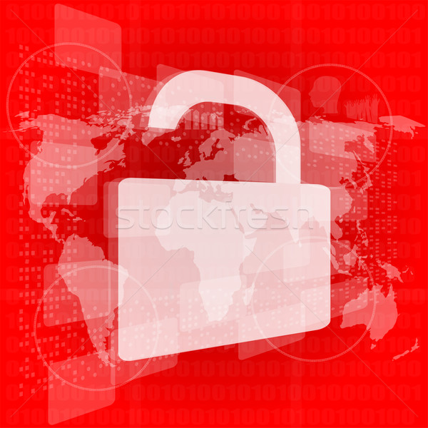 Security concept: Lock on digital screen Stock photo © fotoscool