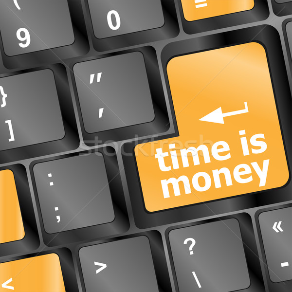Zeit Computer-Tastatur Wort Zeit ist Geld Computer Geld Stock foto © fotoscool