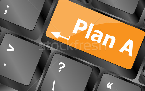 Plan A key on computer keyboard - internet business concept, vector illustration Stock photo © fotoscool