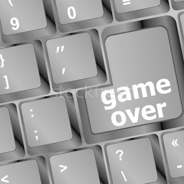 Computer keyboard with game over key - technology background Stock photo © fotoscool
