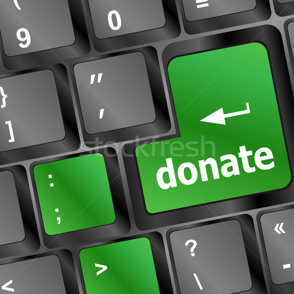 donate button on computer keyboard pc key Stock photo © fotoscool