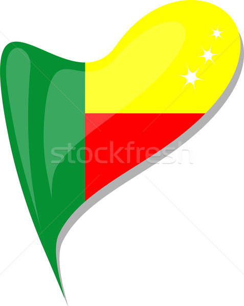 Stock photo: benin in heart. Icon of benin national flag. vector
