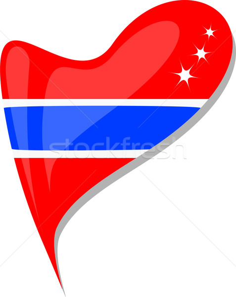 Stock photo: thailand flag button heart shape. vector