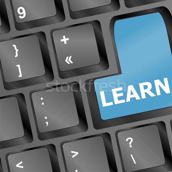 Teclado chave aprender internet educação vetor Foto stock © fotoscool