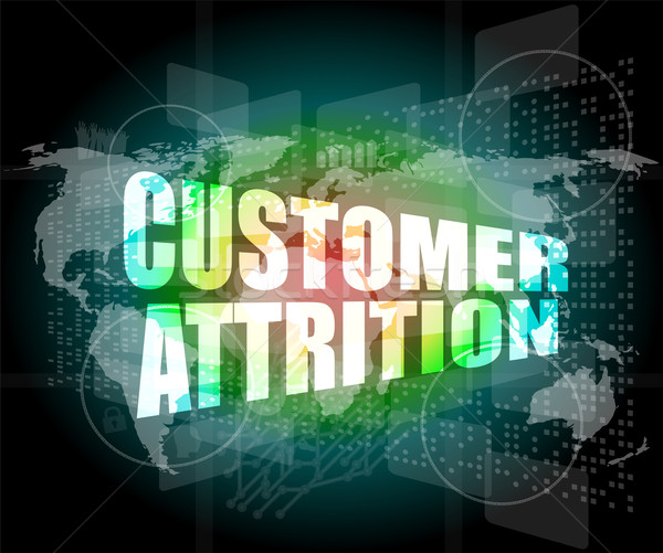 customer attrition words on digital screen with world map Stock photo © fotoscool