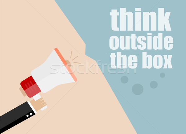 think outside the box. Flat design vector business illustration concept Digital marketing business m Stock photo © fotoscool