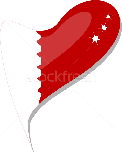 Stock photo: bahrain flag button heart shape. vector