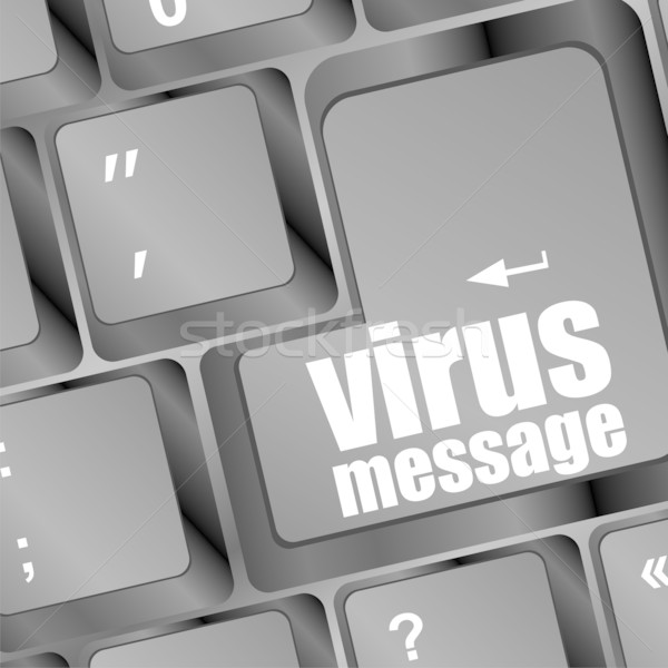 Számítógép billentyűzet vírus üzenet kulcs iroda internet Stock fotó © fotoscool