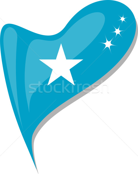 Stock photo: somali in heart. Icon of somali national flag. vector