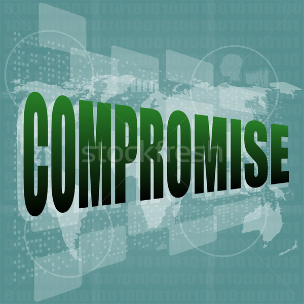 Działalności słowo kompromis cyfrowe ekran dotykowy Internetu Zdjęcia stock © fotoscool