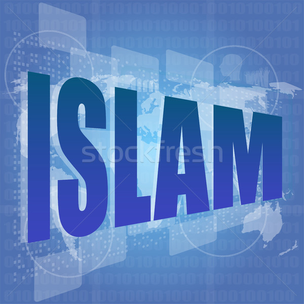 Islam parola digitale touch screen sociale internet Foto d'archivio © fotoscool
