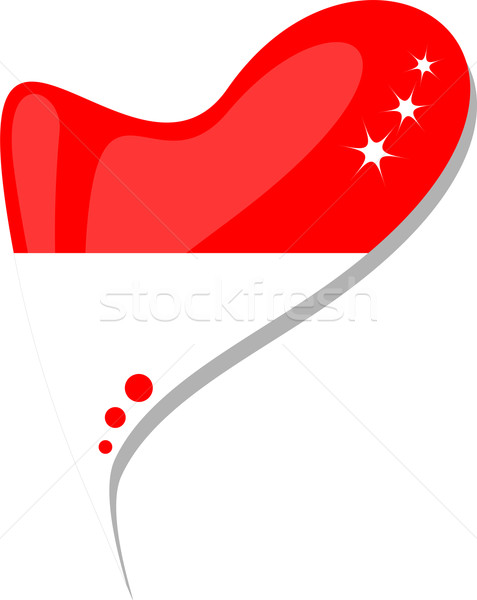 monaco in heart. Icon of monaco national flag. vector Stock photo © fotoscool