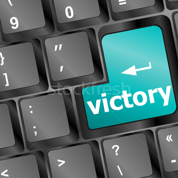 Stock photo: Computer keyboard with victory key