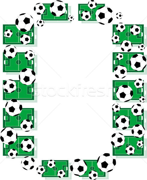 Stock photo: O, Alphabet Football letters made of soccer balls and fields