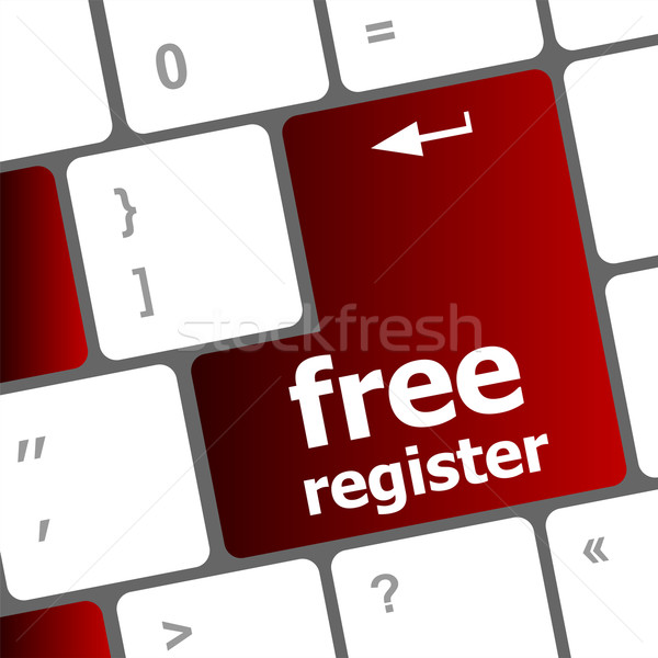 free register computer keyboard key showing internet concept Stock photo © fotoscool