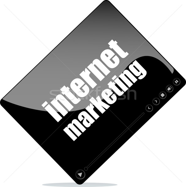 Video media speler web internet marketing woord Stockfoto © fotoscool