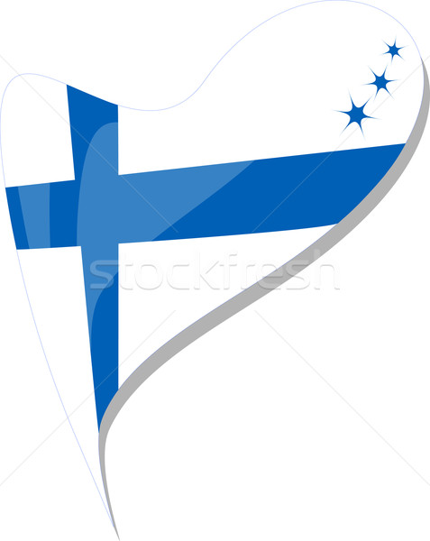 Stock photo: finland in heart. Icon of finland national flag. vector