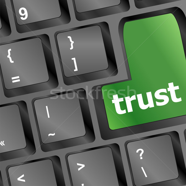 доверия кнопки бизнеса компьютер деньги Сток-фото © fotoscool