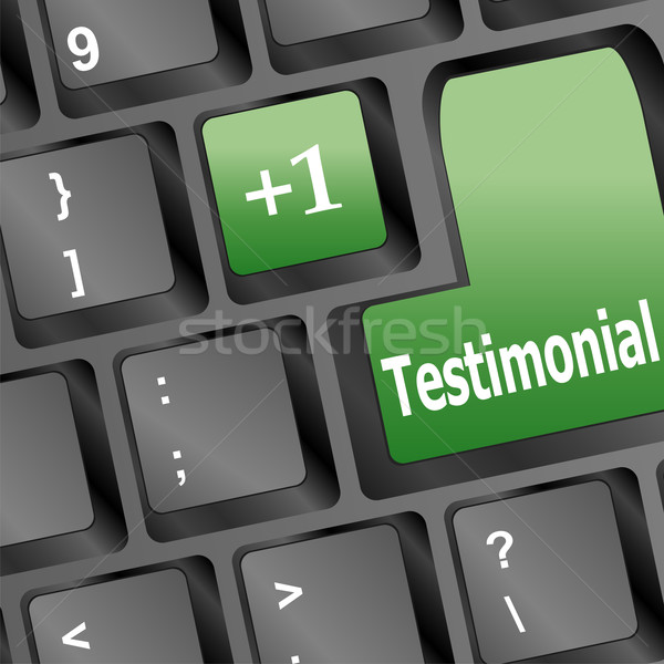 Testimonials computer key shows recommendations online Stock photo © fotoscool