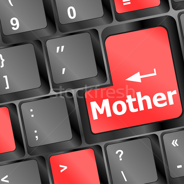ストックフォト: 母親 · キーボード · ボタン · コンピュータ · pc · 女性