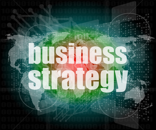 Estrategia de negocios palabra digital Screen misión control Foto stock © fotoscool