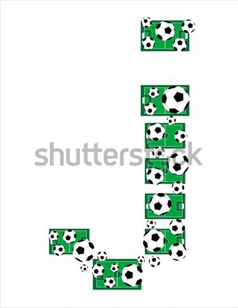 Stock photo: W, Alphabet Football letters made of soccer balls and fields